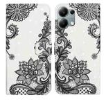 For Redmi Note 13 Pro 4G Oil Embossed 3D Drawing Leather Phone Case(Lace Flower)