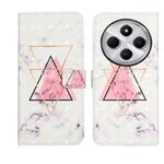 For Redmi 14C 4G Oil Embossed 3D Drawing Leather Phone Case(Triangular Marble)