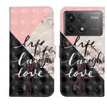 For Xiaomi Poco F6 Pro Oil Embossed 3D Drawing Leather Phone Case(Stitching Marble)