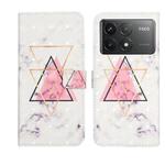 For Xiaomi Poco F6 Pro Oil Embossed 3D Drawing Leather Phone Case(Triangular Marble)