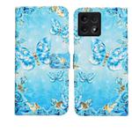 For Xiaomi 14T Oil Embossed 3D Drawing Leather Phone Case(Blue Butterflies)