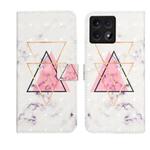 For Xiaomi 14T Oil Embossed 3D Drawing Leather Phone Case(Triangular Marble)