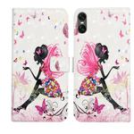 For Sony Xperia 10 VI Oil Embossed 3D Drawing Leather Phone Case(Flower Fairy)