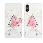 For Sony Xperia 10 VI Oil Embossed 3D Drawing Leather Phone Case(Triangular Marble)