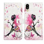 For Sharp Basio active SHG09 Oil Embossed 3D Drawing Leather Phone Case(Flower Fairy)