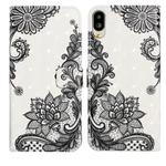 For Sharp Basio active SHG09 Oil Embossed 3D Drawing Leather Phone Case(Lace Flower)