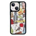 For iPhone 15 Exclusive Design Style PC Full Coverage Pattern Phone Case(City Sticker B)