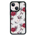 For iPhone 14 Plus Exclusive Design Style PC Full Coverage Pattern Phone Case(Red Flower)