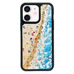 For iPhone 12 Exclusive Design Style PC Full Coverage Pattern Phone Case(Sandy Beach)