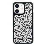 For iPhone 12 Exclusive Design Style PC Full Coverage Pattern Phone Case(US Geometric B)