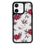 For iPhone 12 Exclusive Design Style PC Full Coverage Pattern Phone Case(Red Flower)