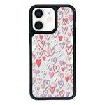 For iPhone 12 Exclusive Design Style PC Full Coverage Pattern Phone Case(Colorful Heart)