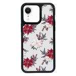 For iPhone XR Exclusive Design Style PC Full Coverage Pattern Phone Case(Red Flower)