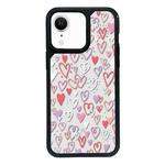 For iPhone XR Exclusive Design Style PC Full Coverage Pattern Phone Case(Colorful Heart)