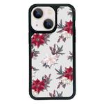 For iPhone 13 mini Exclusive Design Style PC Full Coverage Pattern Phone Case(Red Flower)