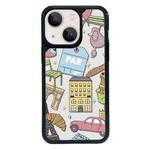 For iPhone 13 mini Exclusive Design Style PC Full Coverage Pattern Phone Case(City Sticker A)