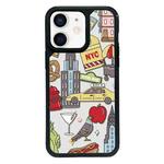 For iPhone 12 mini Exclusive Design Style PC Full Coverage Pattern Phone Case(City Sticker B)