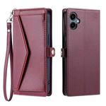 For Samsung Galaxy A06 5G / 4G Wallet Multi-card Slot Leather Phone Case with Lanyard(Wine Red)