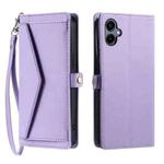 For Samsung Galaxy A06 5G / 4G Wallet Multi-card Slot Leather Phone Case with Lanyard(Purple)