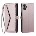 For Samsung Galaxy A07 4G Wallet Multi-card Slot Leather Phone Case with Lanyard(Rose Gold)