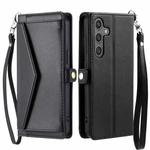 For Samsung Galaxy A17 5G Wallet Multi-card Slot Leather Phone Case with Lanyard(Black)