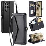 For Samsung Galaxy S24 Ultra 5G Wallet Multi-card Slot Leather Phone Case with Lanyard(Black)