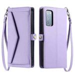 For Samsung Galaxy S20 FE 5G Wallet Multi-card Slot Leather Phone Case with Lanyard(Purple)