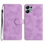 For Redmi Note 13 Pro 4G Flower Embossing Pattern Leather Phone Case(Purple)