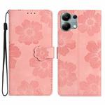 For Redmi Note 13 Pro 4G Flower Embossing Pattern Leather Phone Case(Pink)