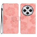 For Redmi 14C 4G Flower Embossing Pattern Leather Phone Case(Pink)