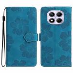 For Redmi Note 14 Pro 4G Flower Embossing Pattern Leather Phone Case(Blue)