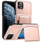 For iPhone 11 Pro Max Card Slot Holder Phone Case(Rose Gold)
