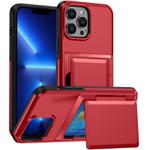 For iPhone 13 Pro Card Slot Holder Phone Case(Red)