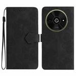 For Xiaomi Poco C61 Flower Embossing Pattern Leather Phone Case(Black)