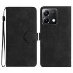 For Xiaomi Poco X6 Flower Embossing Pattern Leather Phone Case(Black)