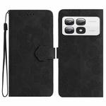 For Xiaomi 14T Pro Flower Embossing Pattern Leather Phone Case(Black)