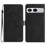 For OnePlus Nord 4 Flower Embossing Pattern Leather Phone Case(Black)