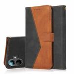 For Samsung Galaxy A07 5G Dual-color Stitching Leather Phone Case(Black Brown)