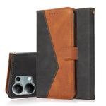 For Redmi Note 13 Pro 4G Dual-color Stitching Leather Phone Case(Black Brown)