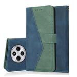 For Redmi 14C 4G Dual-color Stitching Leather Phone Case(Blue Green)