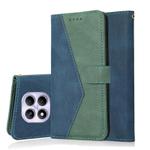 For Redmi Note 14 Pro 4G Dual-color Stitching Leather Phone Case(Blue Green)