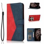 For Redmi 15T 5G Dual-color Stitching Leather Phone Case(Red Blue)