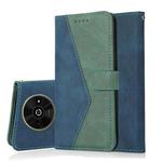 For Xiaomi Poco C61 Dual-color Stitching Leather Phone Case(Blue Green)