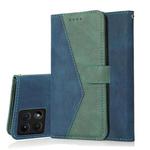 For Xiaomi 14T Dual-color Stitching Leather Phone Case(Blue Green)