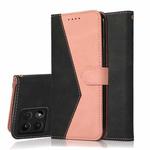 For Xiaomi 14T Dual-color Stitching Leather Phone Case(Black Rose Gold)