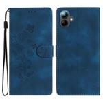 For Samsung Galaxy A07 5G Flower Butterfly Embossing Pattern Leather Phone Case(Blue)
