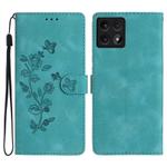 For Xiaomi 14T Flower Butterfly Embossing Pattern Leather Phone Case(Sky Blue)