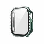 For Apple Watch Series 10 42mm Plating Diamond PC Hybrid Tempered Film Watch Case(Official Green)