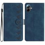 For Samsung Galaxy A07 5G Seven Butterflies Embossed Leather Phone Case(Blue)