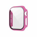 For Apple Watch Series 10 46mm Spray Glazing PC Integrated Tempered Film Watch Case(Rose Red)